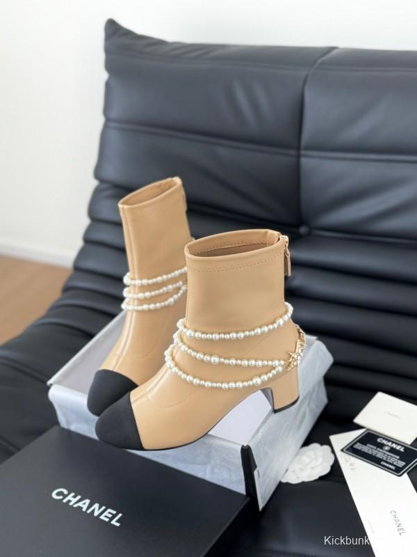 Chanel Pearl Collection Mary Jane Short Boots - LY00360