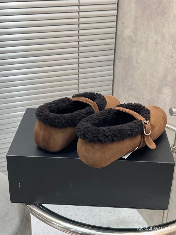 Alaia Fall/Winter 2025 Wool Mary Jane Ballet Flats - KFY00310