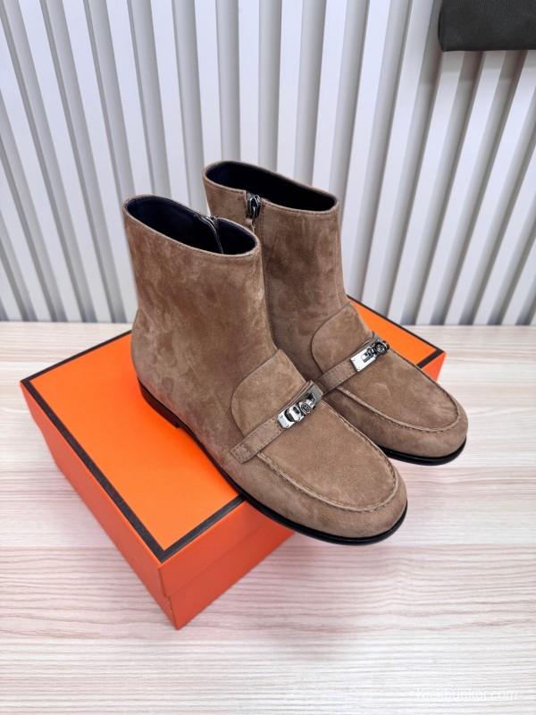 Hermes Kelly Buckle Ankle Boots - LY00390