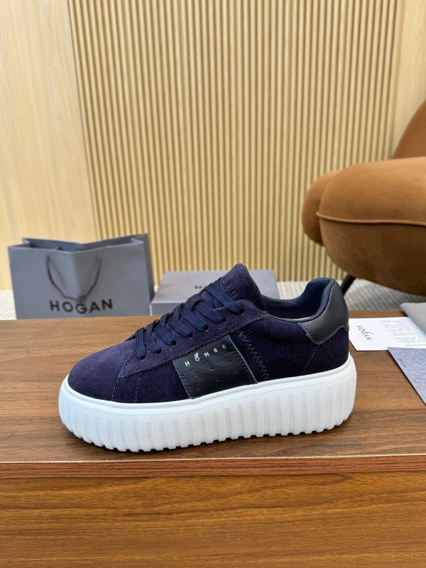 Hogan H-STRIPES Series Couple Thick Sole Biscuit Sneakers Urban Leisure Shoes - AS00310