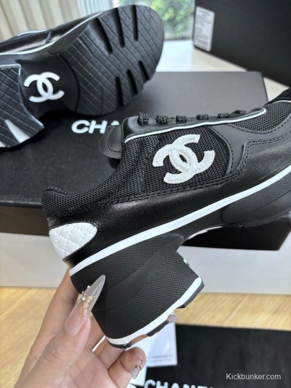 Chanel 2025 SS New Arrival High-Heel Two-Tone Casual Sneakers - KFY00320