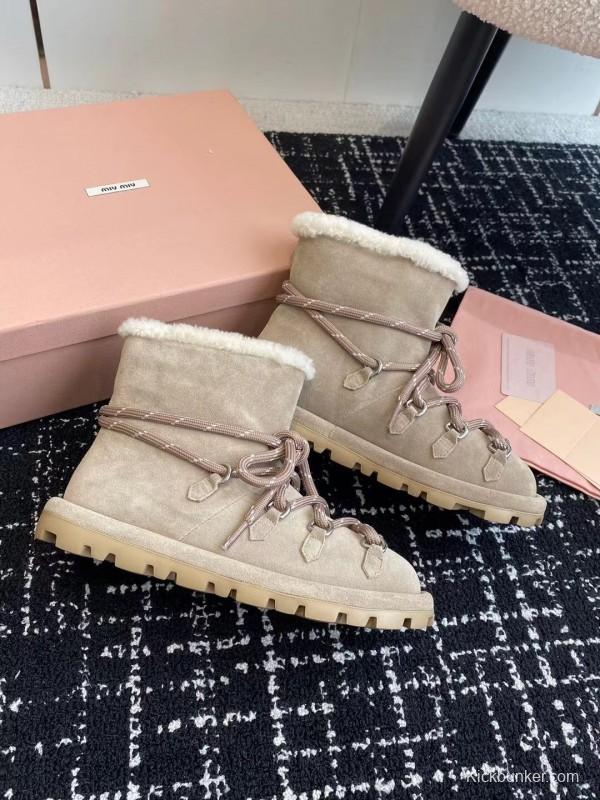 Miu Miu 2025/SS Lace-Up Snow Boots - AS00310