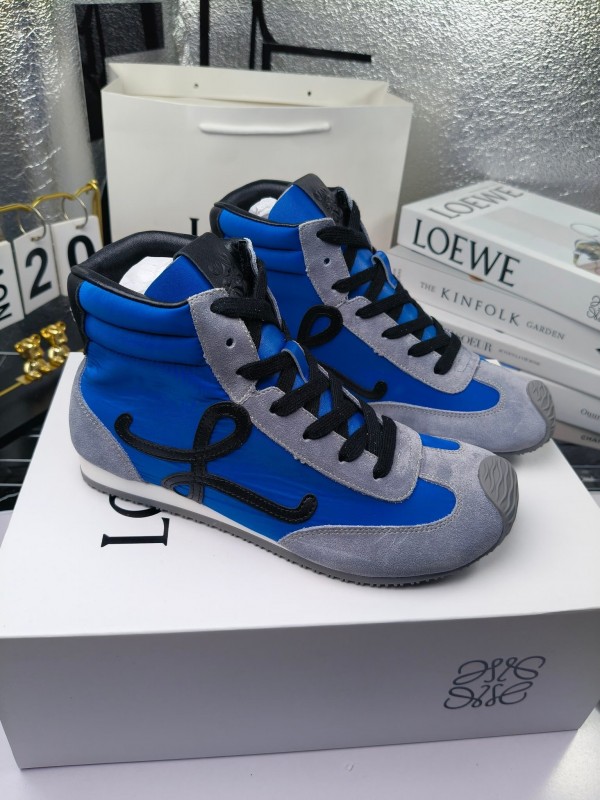 LOEWE High-Top German Training Sneakers Retro Fashion Casual White Shoes - LY00330