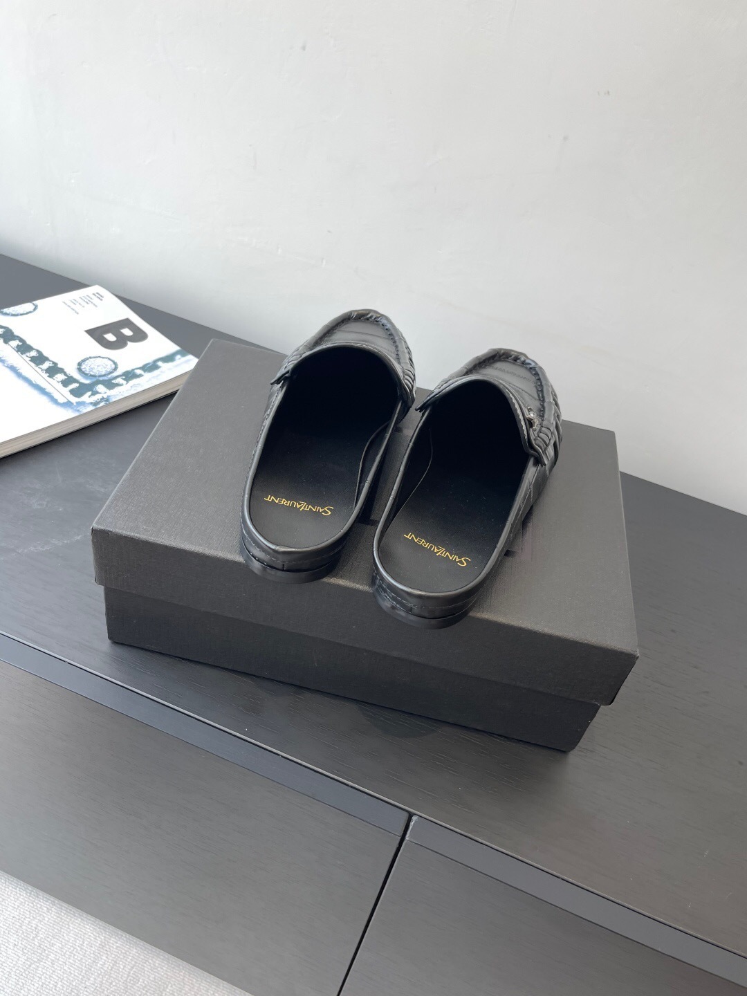 Saint Laurent Classic Loafer Half-Drag Mule Shoes - KF Y00350