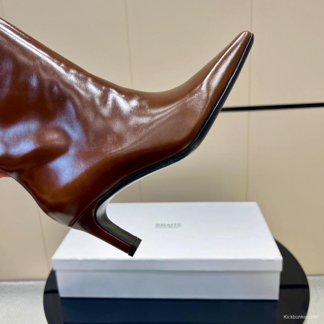 Khaite 2025 SS Square Toe Slip-On High Boots - KFY00490