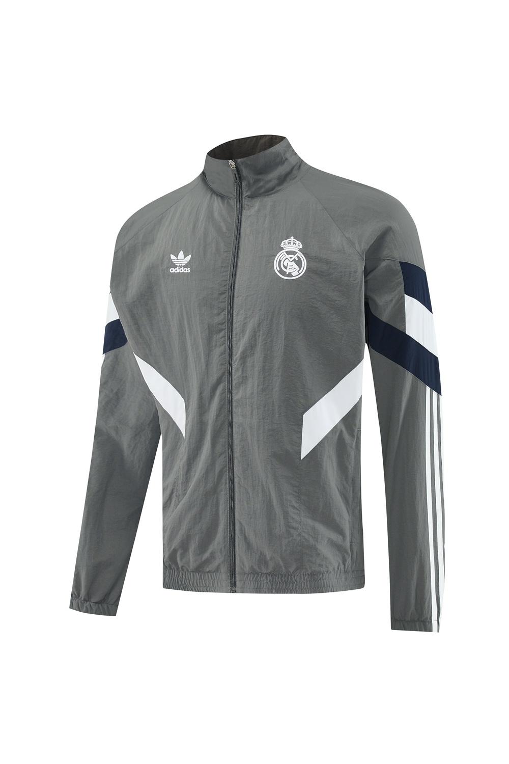 25/26 Real Madrid Grey S-3XL Half Zipper Jacket+Long Pants