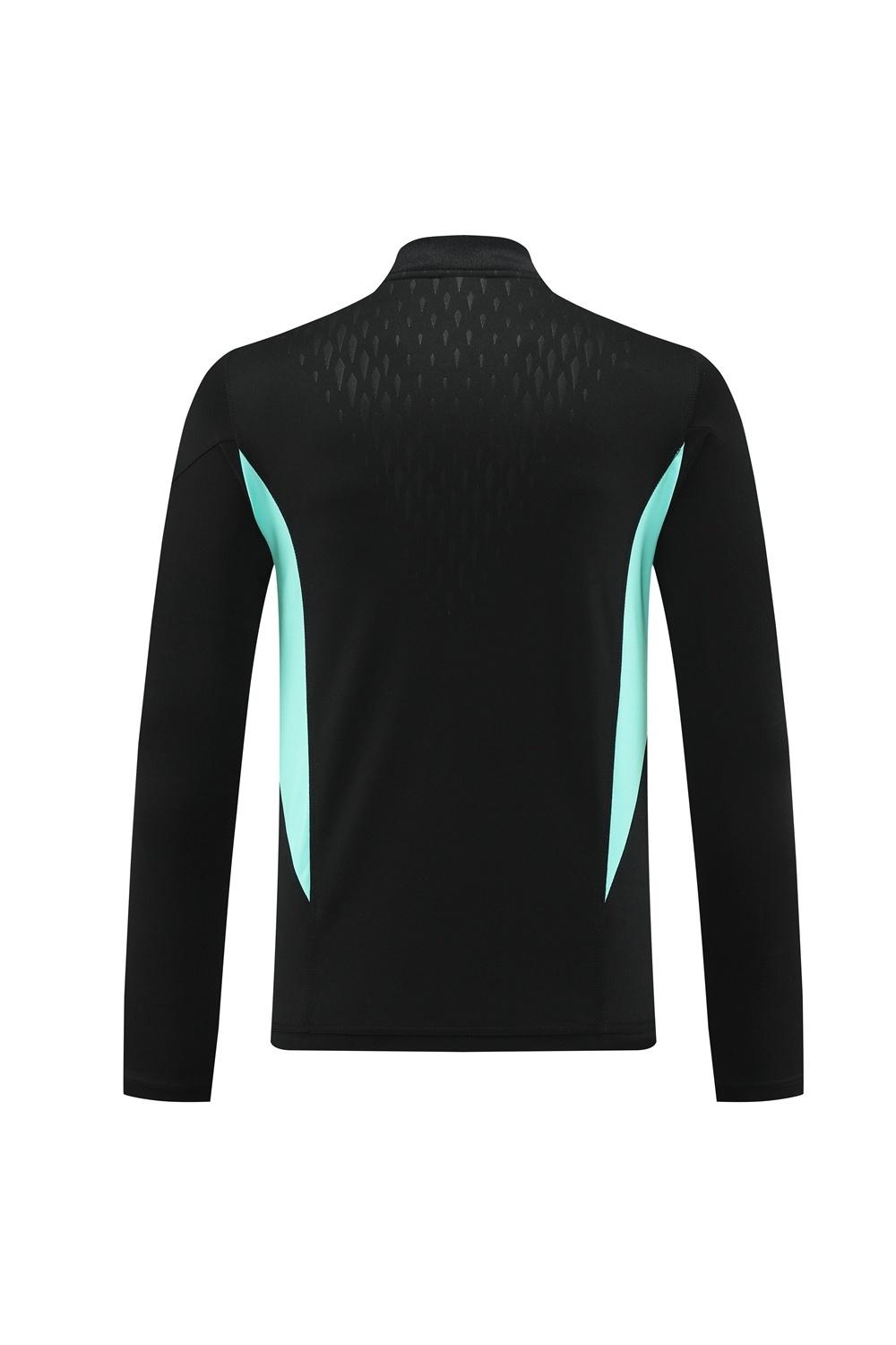 25/26 Manchester United Black Half Zipper Jacket+Long Pants