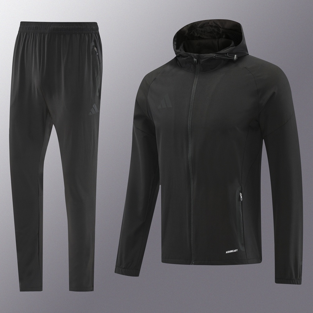 2025 Adidas Black Half Zipper Jacket+Long Pants S-2XL