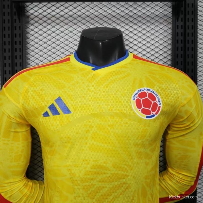 Player Version 2026 Colombia Home Long Sleeve Jersey