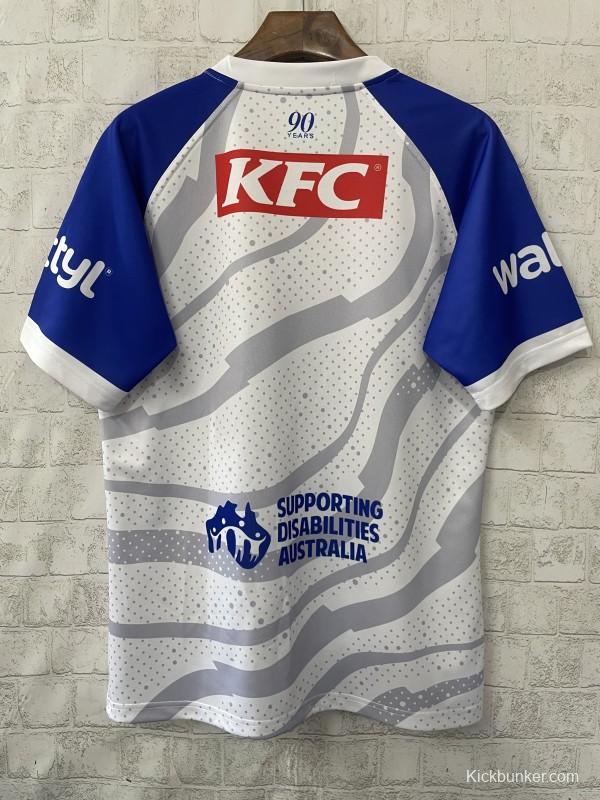 25/26 Canterbury Bankstown Bulldogs Grey with Blue Sleeves and Wave Pattern Jersey