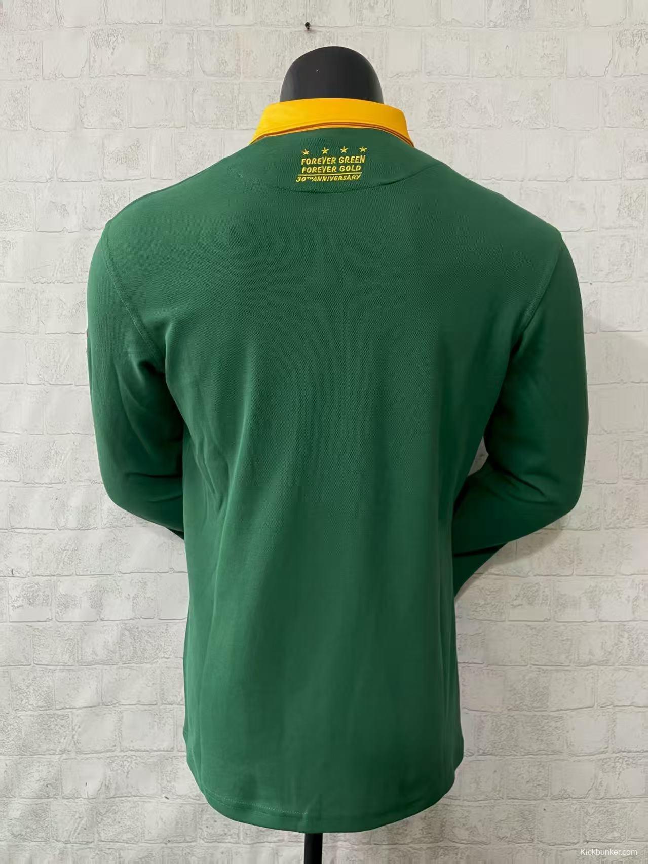 2026 South Africa Green Long Sleeve Polo Rugby Jersey