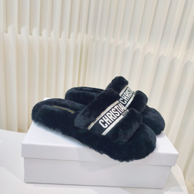 Dior Metal Buckle Wool Slippers Series - 2025SS