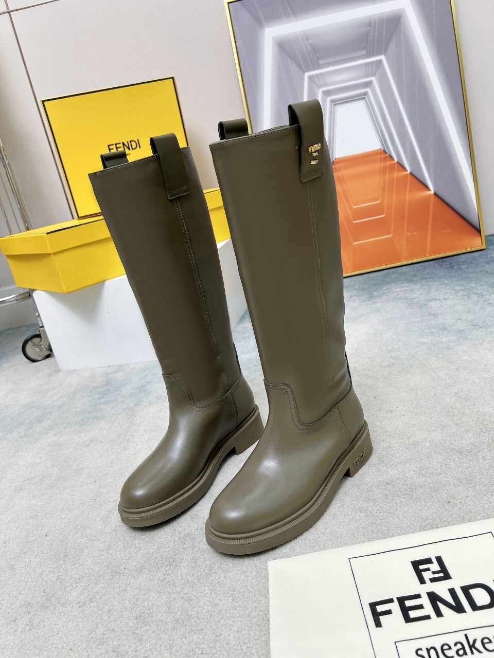 FENDI 2025/SS Fall/Winter Monogram Platform High-Top Boots - LY00480