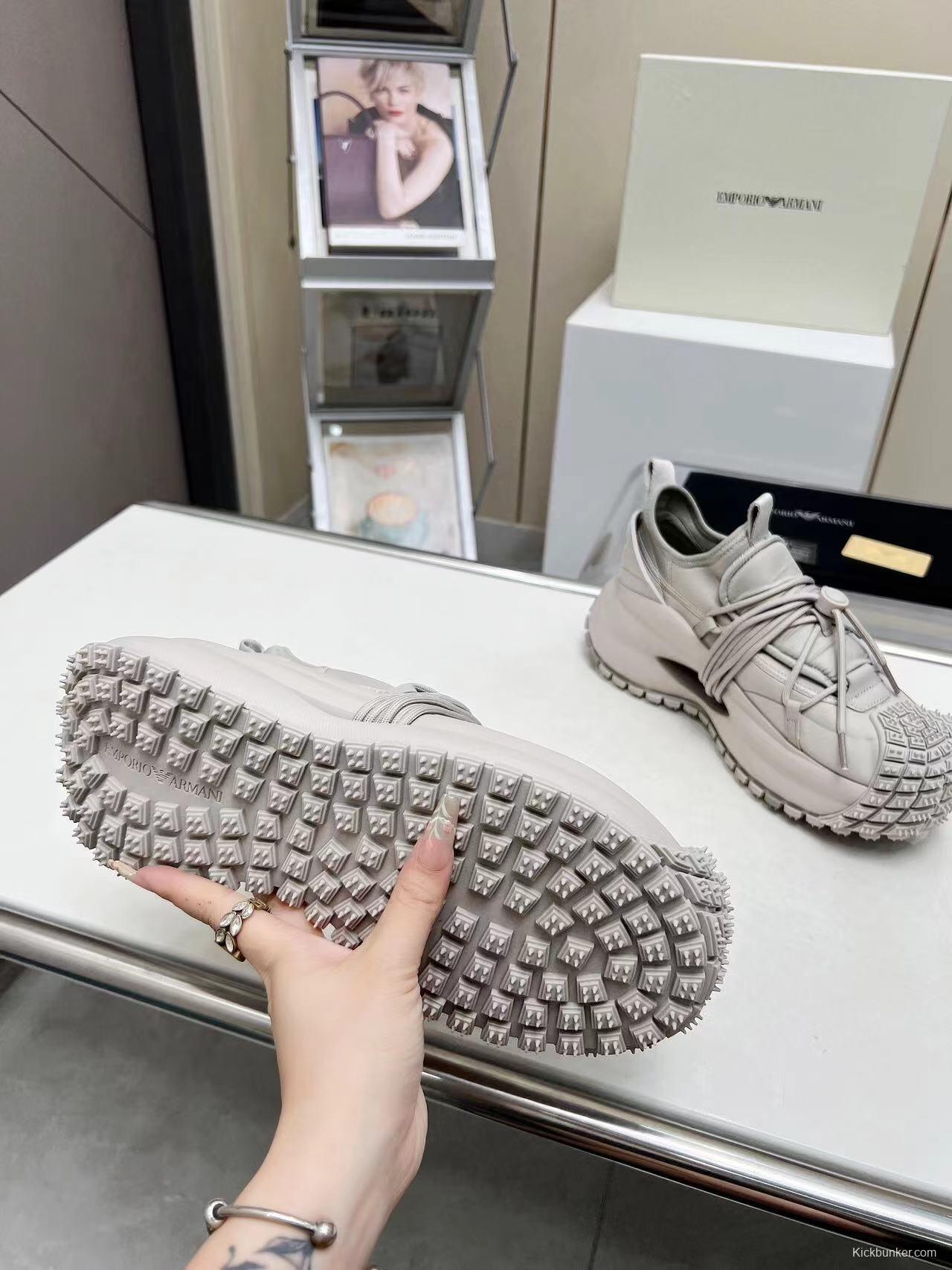 Armani 2025 SS Men's Sneakers with Tire Sole and Drawstring Design - LY00420