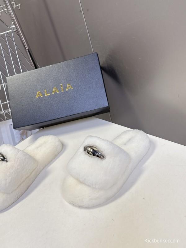 ALAÏA Fall/Winter 2025 Latest Fur Slippers - KFY00230
