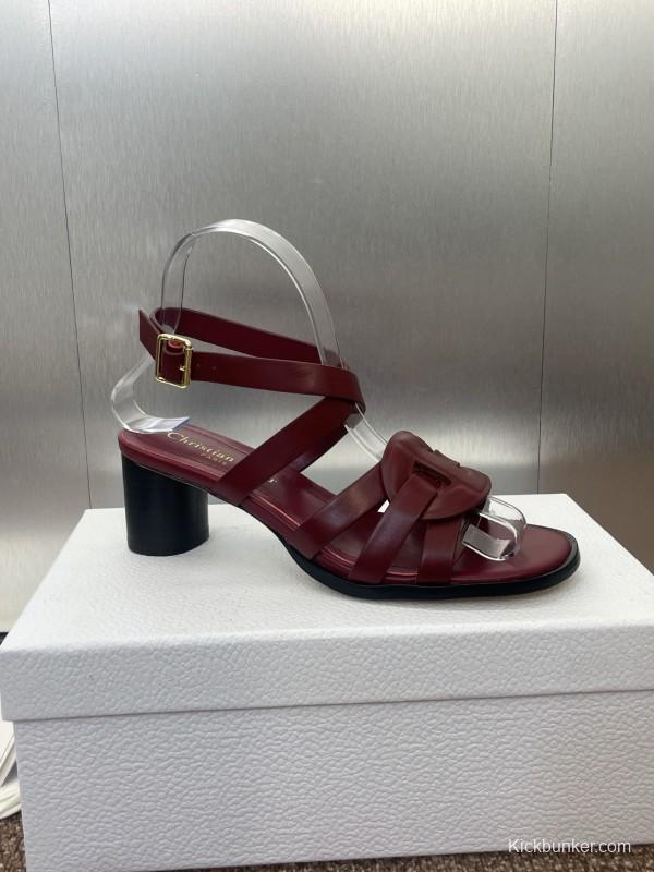 Dior D-Club Jelly Color Hollow Layered Cross Strap Mid Heel Women Shoes - KFY00290