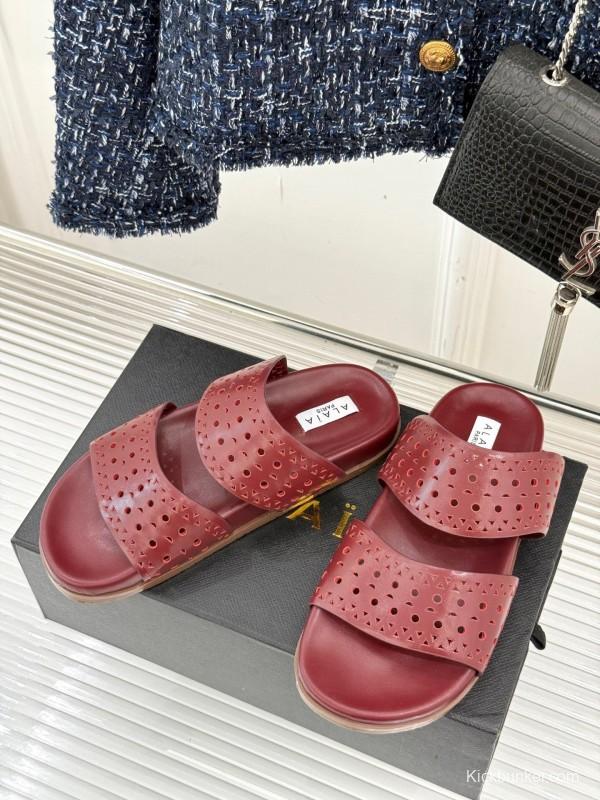 Alaia Spring Summer 2025 Laser-Cut Openwork Casual Sandals - KFY00260