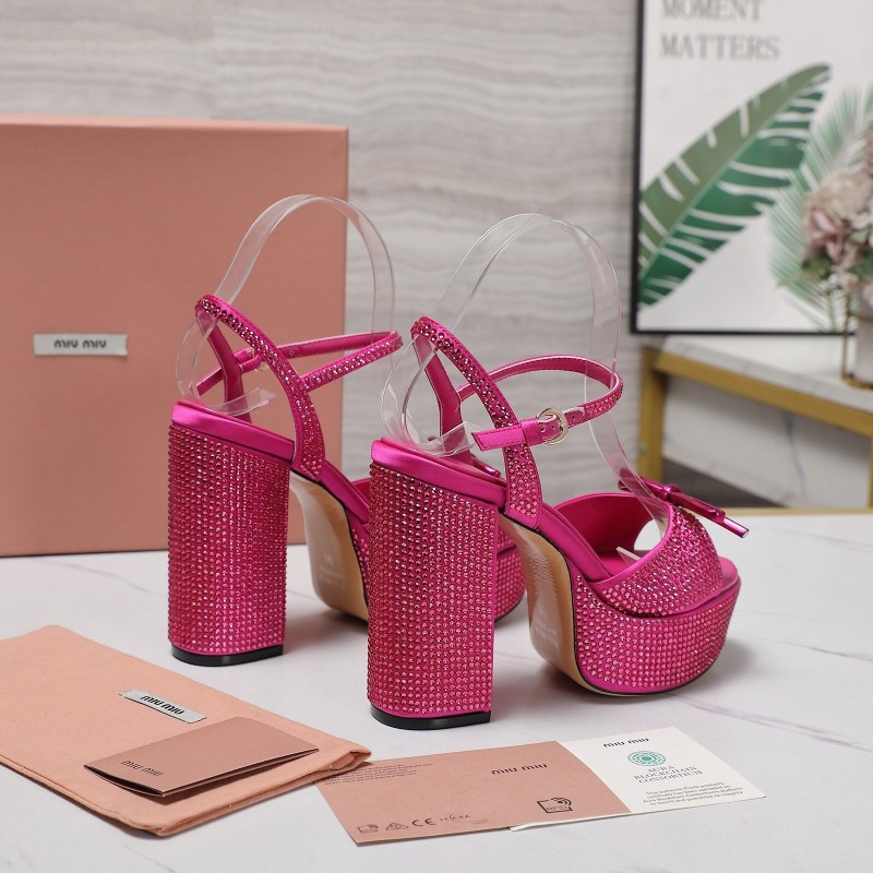 MIUMIU Bling Crystal Sandals with Swarovski Elements - KFY00340