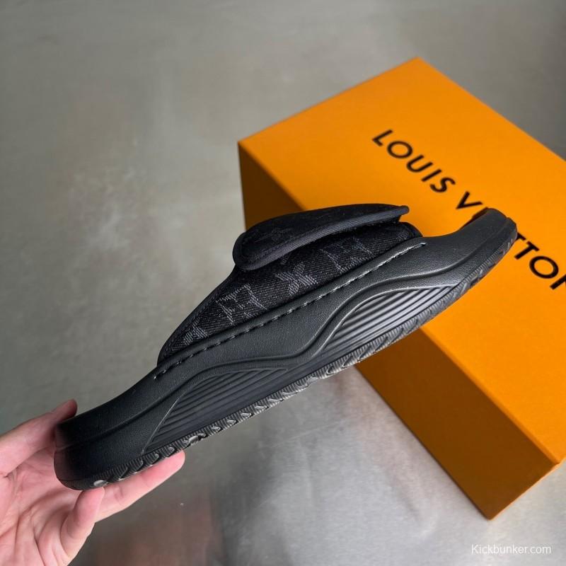 Louis Vuitton Miami Mule Slip-On Sandals with Hook and Loop Fastener - YC