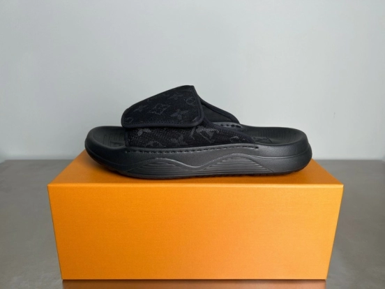 Louis Vuitton Miami Mule Slip-On Sandals with Hook and Loop Fastener - YC