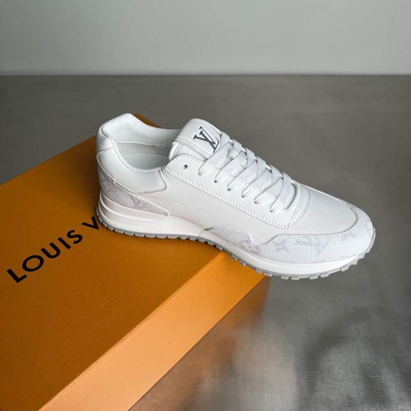 Lv Run Away Calfskin Leather Round Toe Lace-Up Low Top Casual Shoes Men's - YC