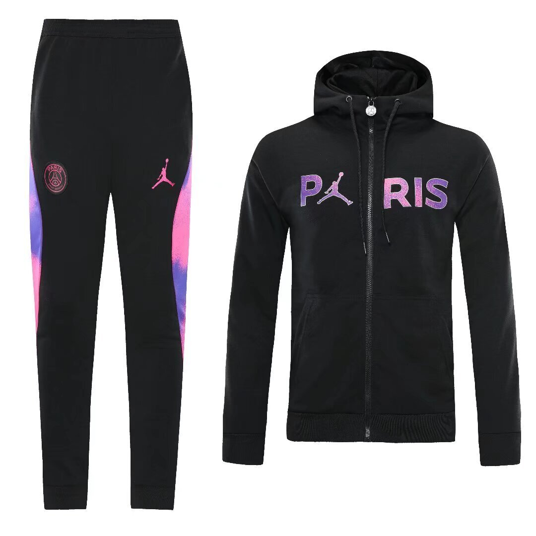 2025 Air Jordan Jumpman Black Purple Hoodie Full Zipper Jacket+Long Pants
