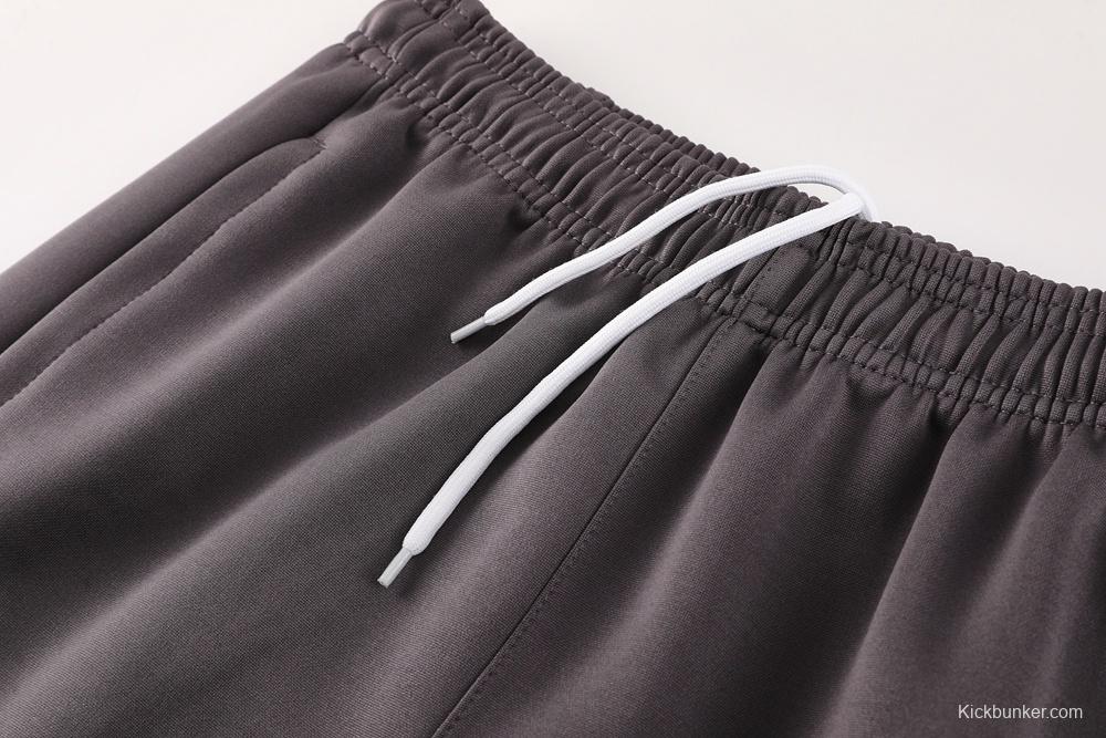 25/26 Real Madrid Light Grey Full Zipper Jacket+Long Pants