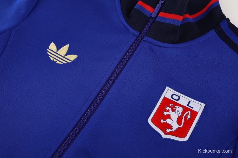 25/26 Olympique lyonnais/Lyon Blue Full Zipper Jacket+Long Pants