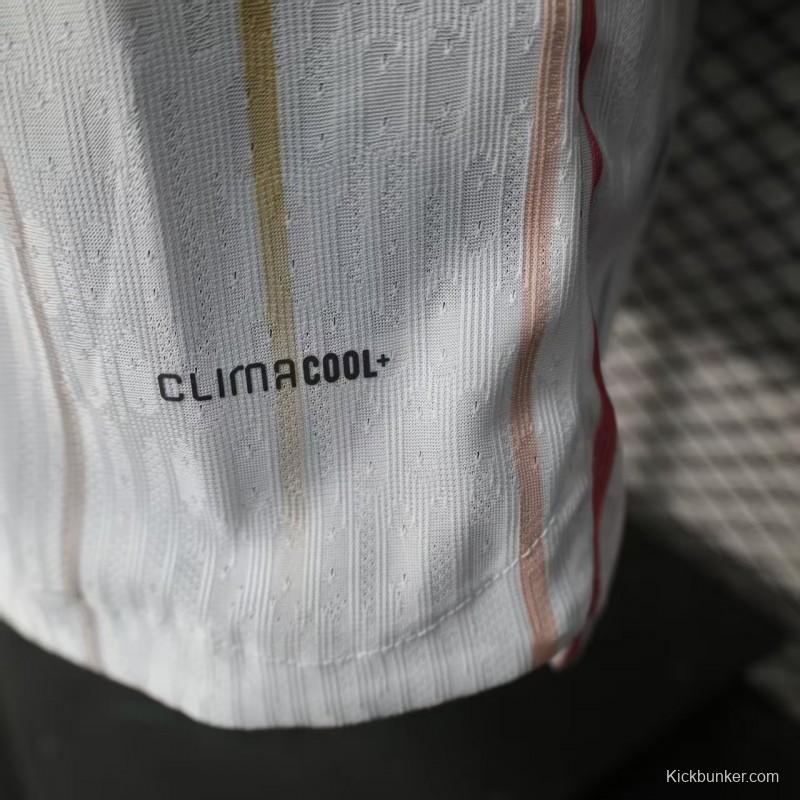 Player Version 2026 Japan Away White with Colorful Vertical Stripe Pattern Jersey