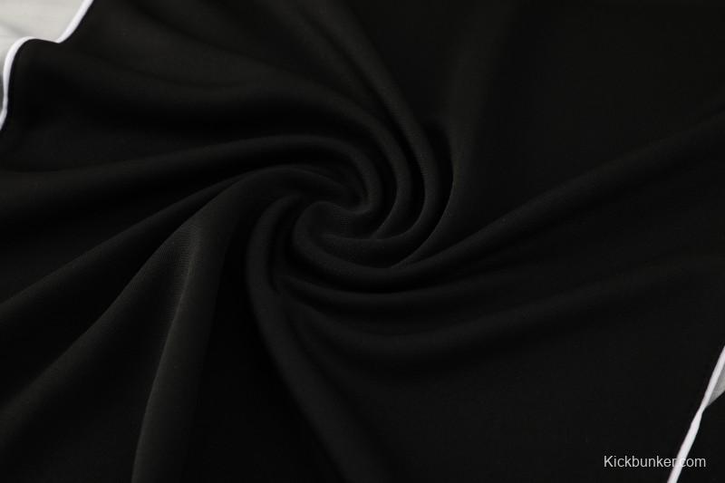 25/26  Adidas Black Full zipper Jacket Tracksuit+ long pants