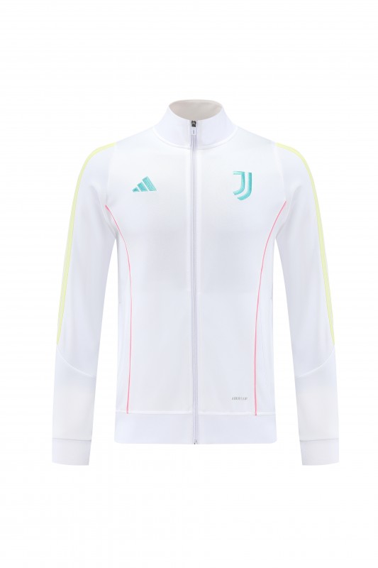 25/26  Juventus White  Full zipper Jacket Tracksuit+ long pants