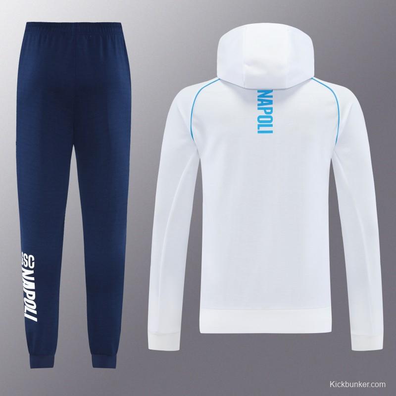 25/26 Napoli  White  Full zipper Jacket Tracksuit+ long pants