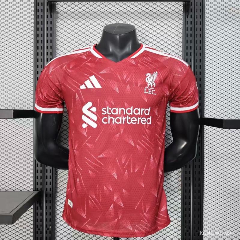 25/26 Player Version  Liverpool Home Red Abstract Pattern Jersey
