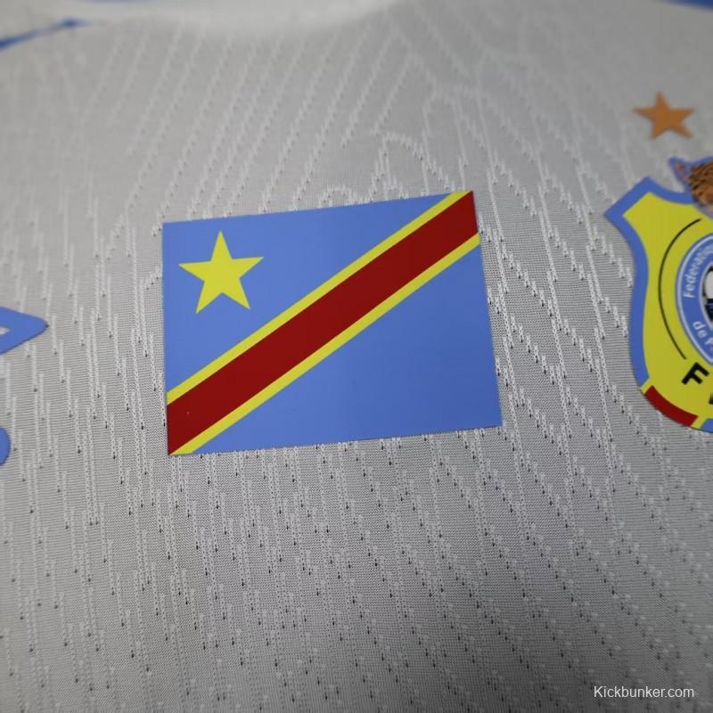Player Version 2026 DR Congo Third White Blue Geometric Jersey