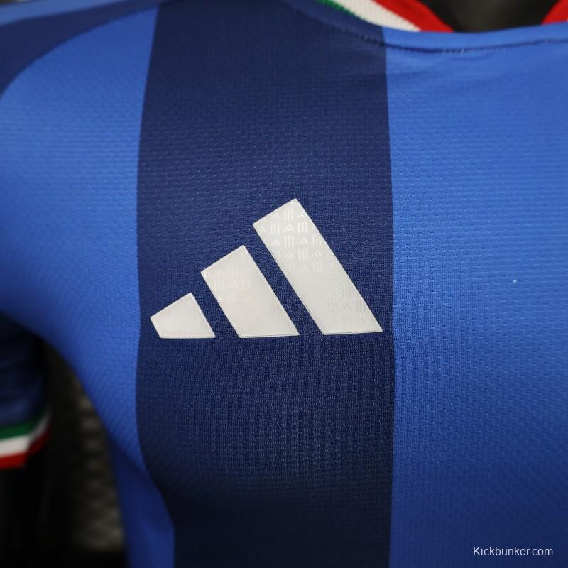 2026 Player Version Italy Blue with Tonal Vertical Stripes Jersey