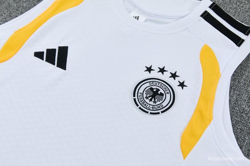 26/27 Germany White  Sleeveless Training Vest +Shorts Set