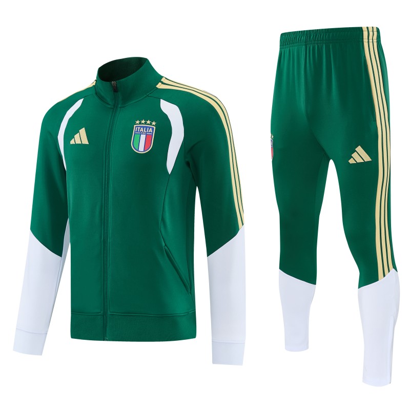 26/27 Italy Green Full Zipper  Jacket Tracksuit + Long Pants