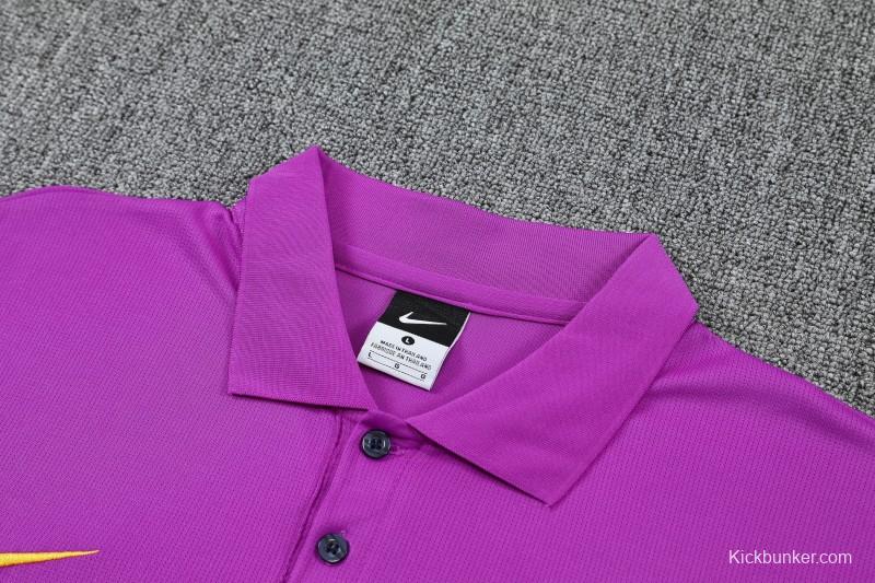 26/27 Barcelona  Purple  Polo Training Shirt + Navy Blue Long Pants Tracksuit