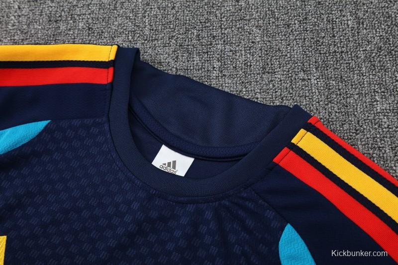 26/27 Spain Navy Blue Short Sleeve+Soccer Shorts