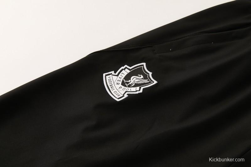 26/27 Liverpool Green Full Zipper Hooded Jacket Tracksuit + Black Long Pants