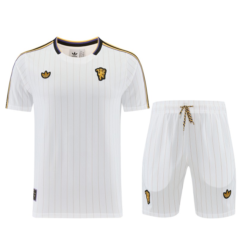 26/27 Manchester United White Short Sleeve+Soccer Shorts