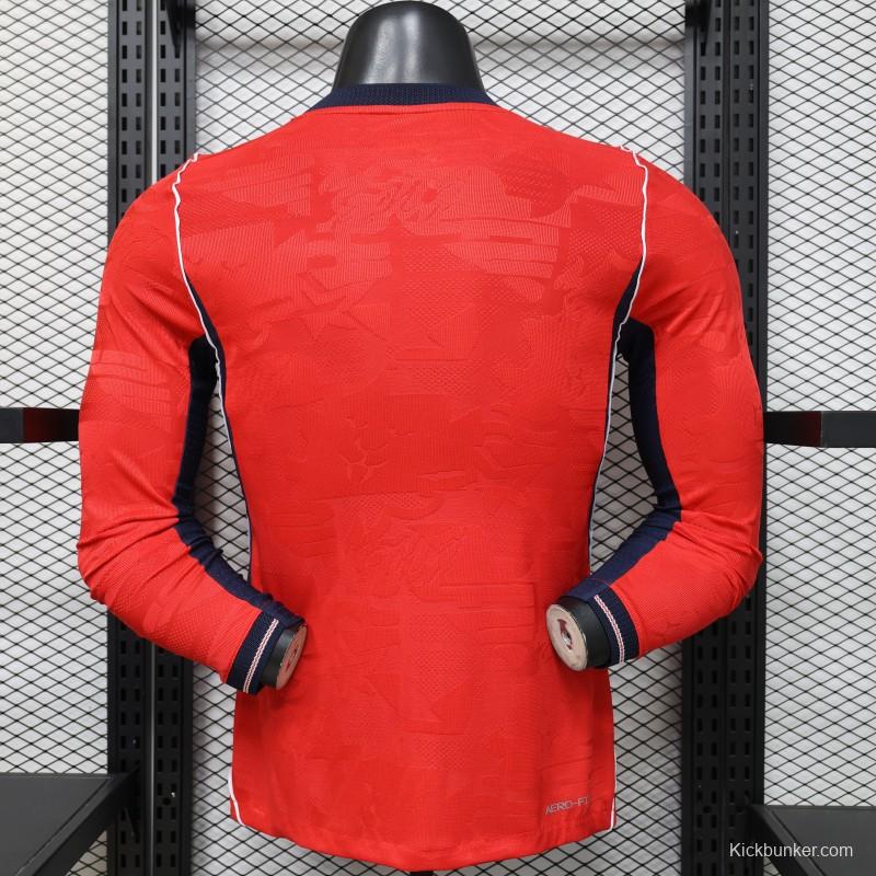 Player Version 26/27 England Away Red Long Sleeve Jersey