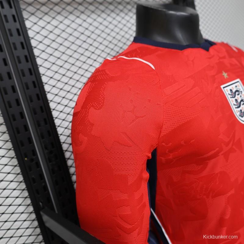 Player Version 26/27 England Away Red Long Sleeve Jersey