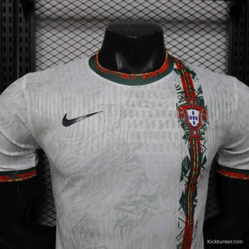 Player Version 2026 Portugal FPF Nike Special Edition White Lion Embossed Heritage Jersey