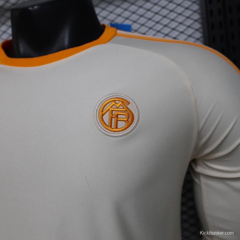 Player Version 26/27 Bayern Munich Cream White 1990 Vintage Remake Long Sleeve Jersey