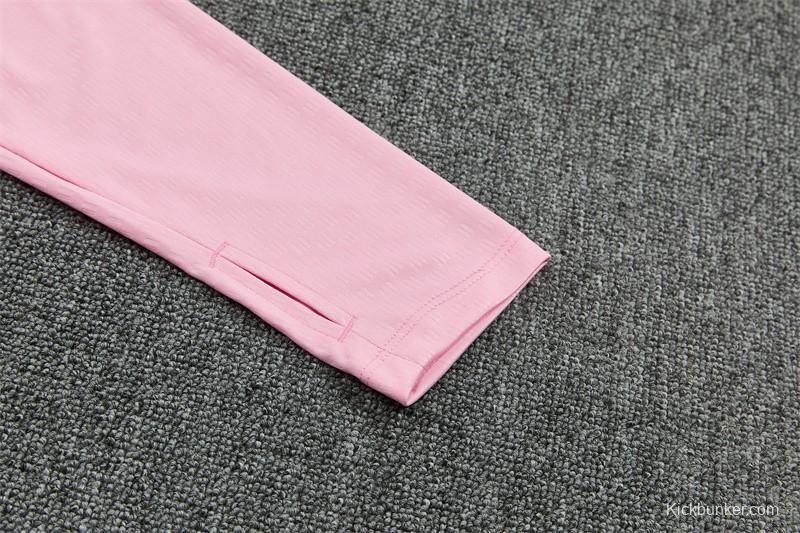 2026 Inter Miami CF Pink  Half Zipper Jacket Tracksuit + Black Long Pants