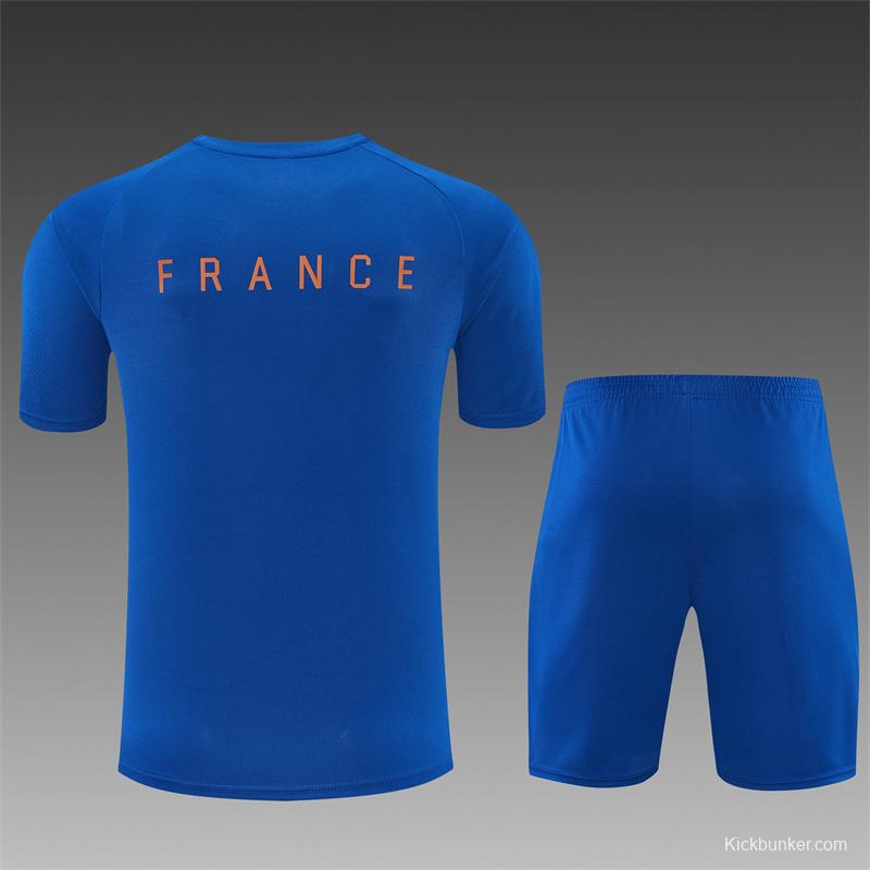 2026 France Blue & Orange Short Sleeve+Soccer Shorts
