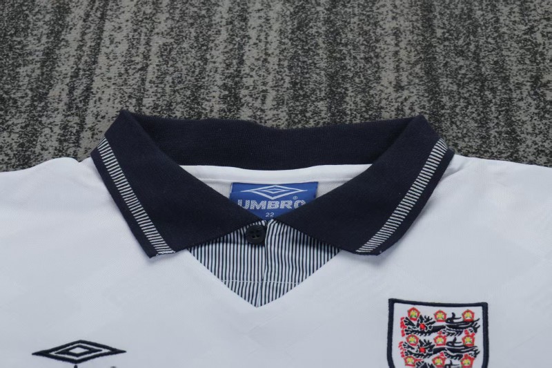 Retro 1990/92 Kids England White Home Jersey