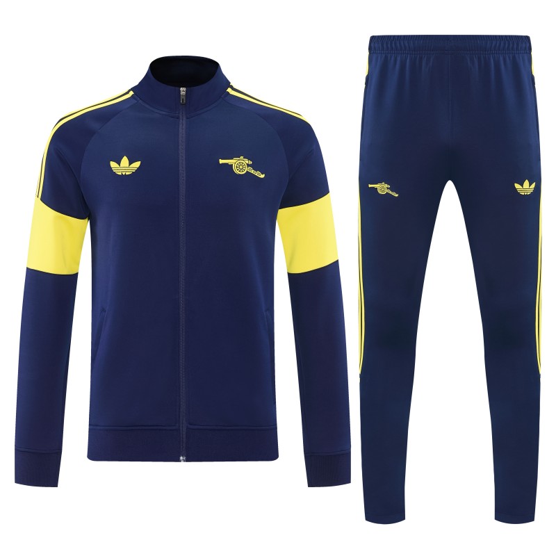 26/27 Arsenal Navy Blue & Yellow Full Zipper Jacket Tracksuit + Long Pants