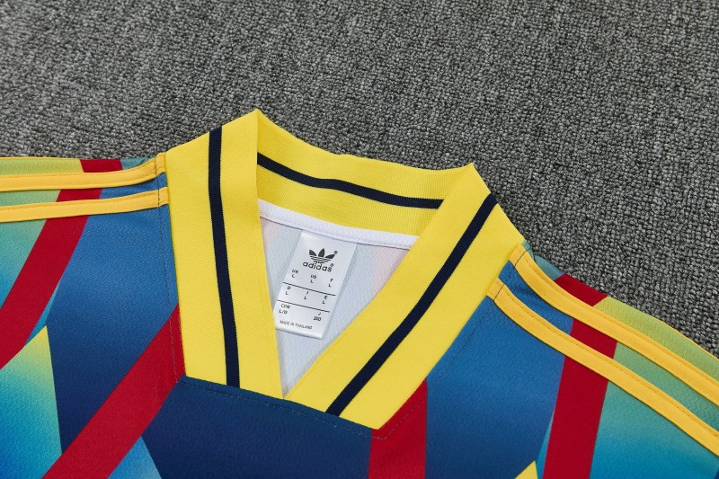 26/27 Arsenal Yellow Blue Red Geometric Multicolor Short Sleeve Tracksuit + Long Pants